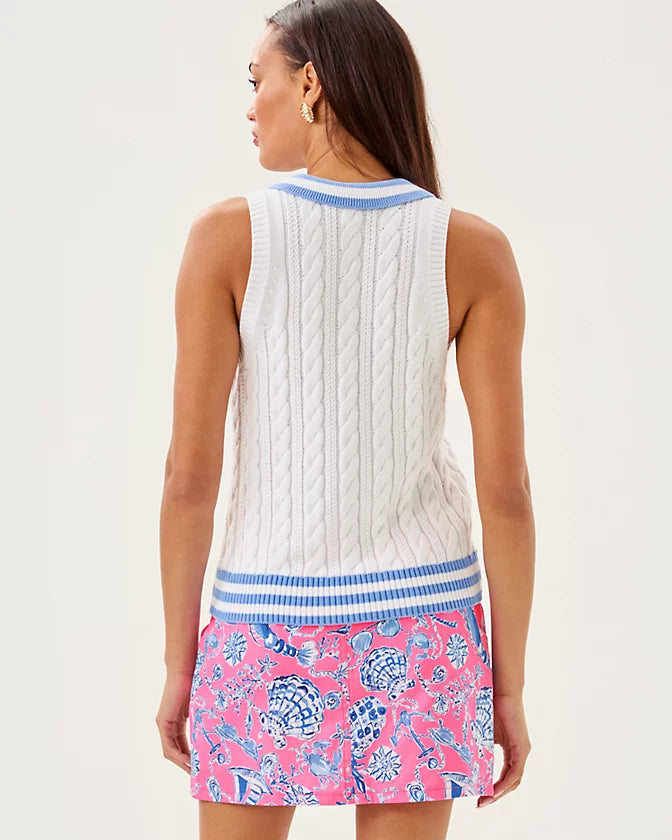 Suzette Sweater Tank (Resort White/Jacaranda Blue)