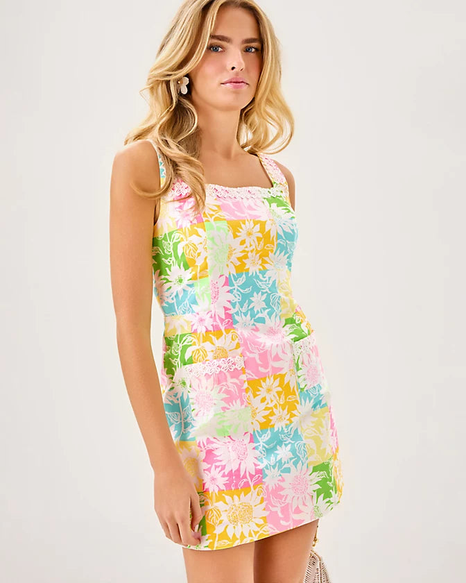 Isleen Skirted Romper (Multi Via Sunny Sunflowers)