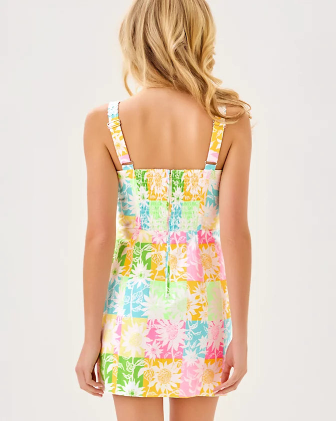 Isleen Skirted Romper (Multi Via Sunny Sunflowers)