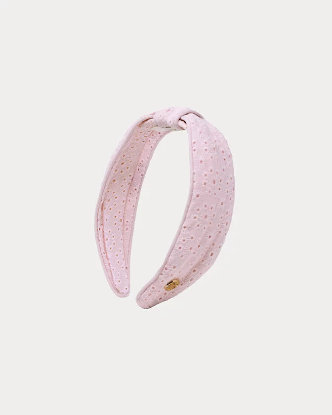 Eyelet Low Knot Headband (Conch Shell Pink)