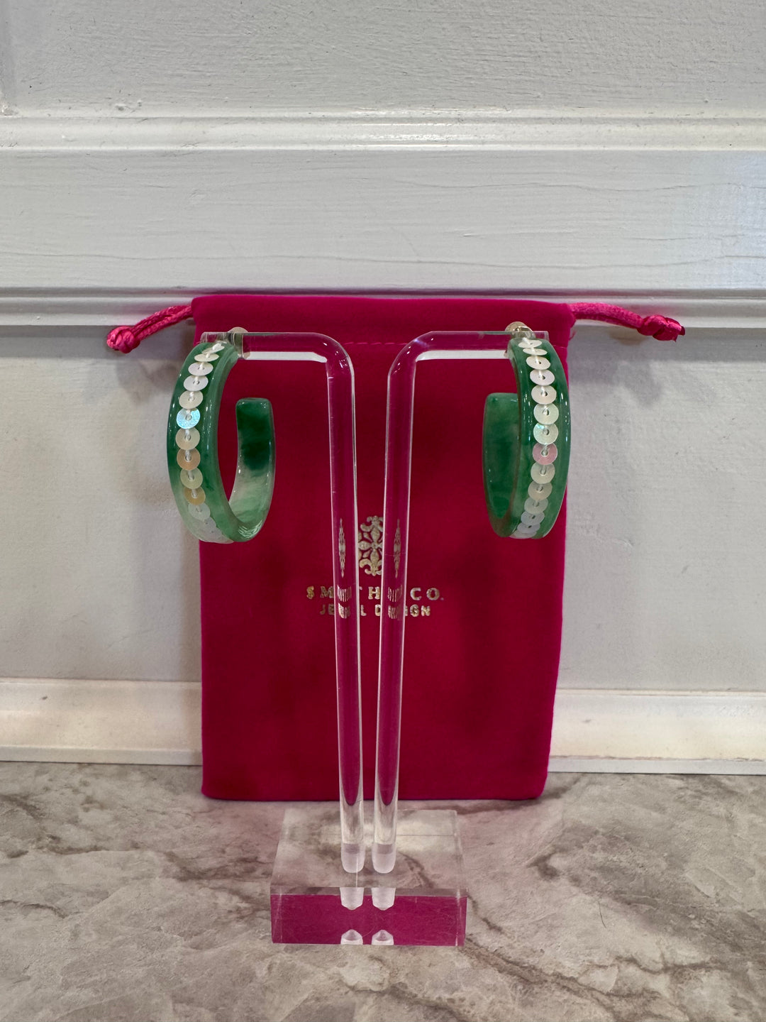 Small Sequin Hoops (Green)