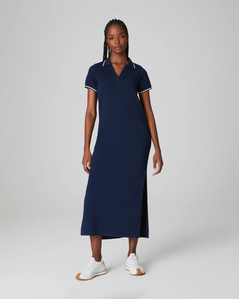 Airessentials Pique Polo Midi Dress (Timeless Navy)