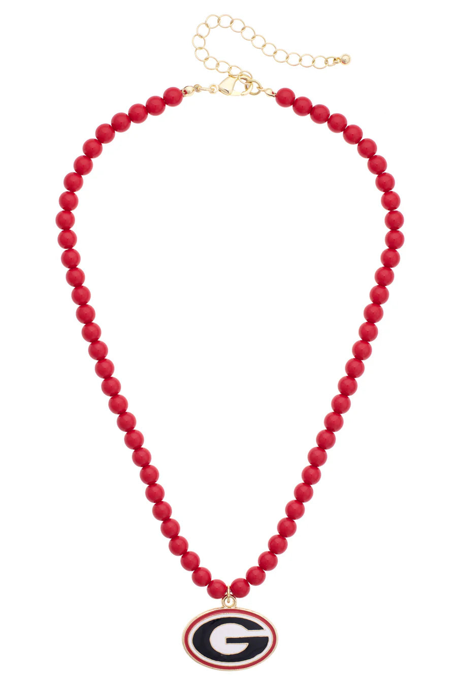 Georgia Bulldog Multi-Strand Beaded Logo Necklace