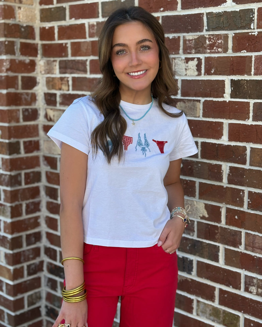 Rini T-Shirt (White Blue Red)