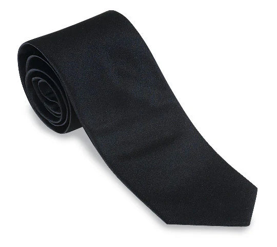 Black Silk Satin Necktie