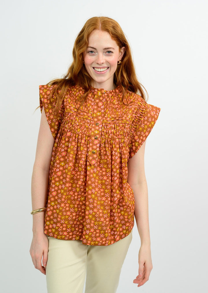 Days of Flowers Top (Brown)