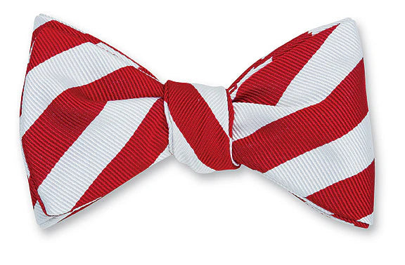 Scarlet/White Bar Stripe Bow Tie