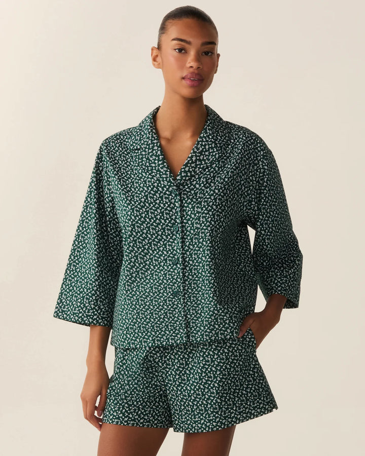 Olivia Short Set (Ditzy Waltz Hunter Green)