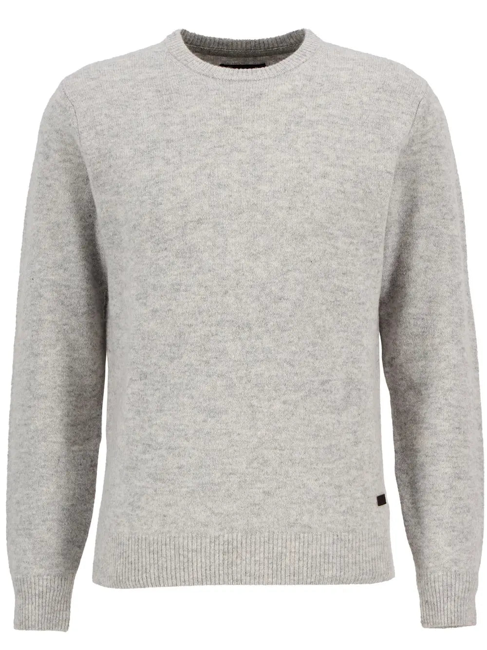 Essential Patch Crew Neck Sweater (Light Grey Marl)