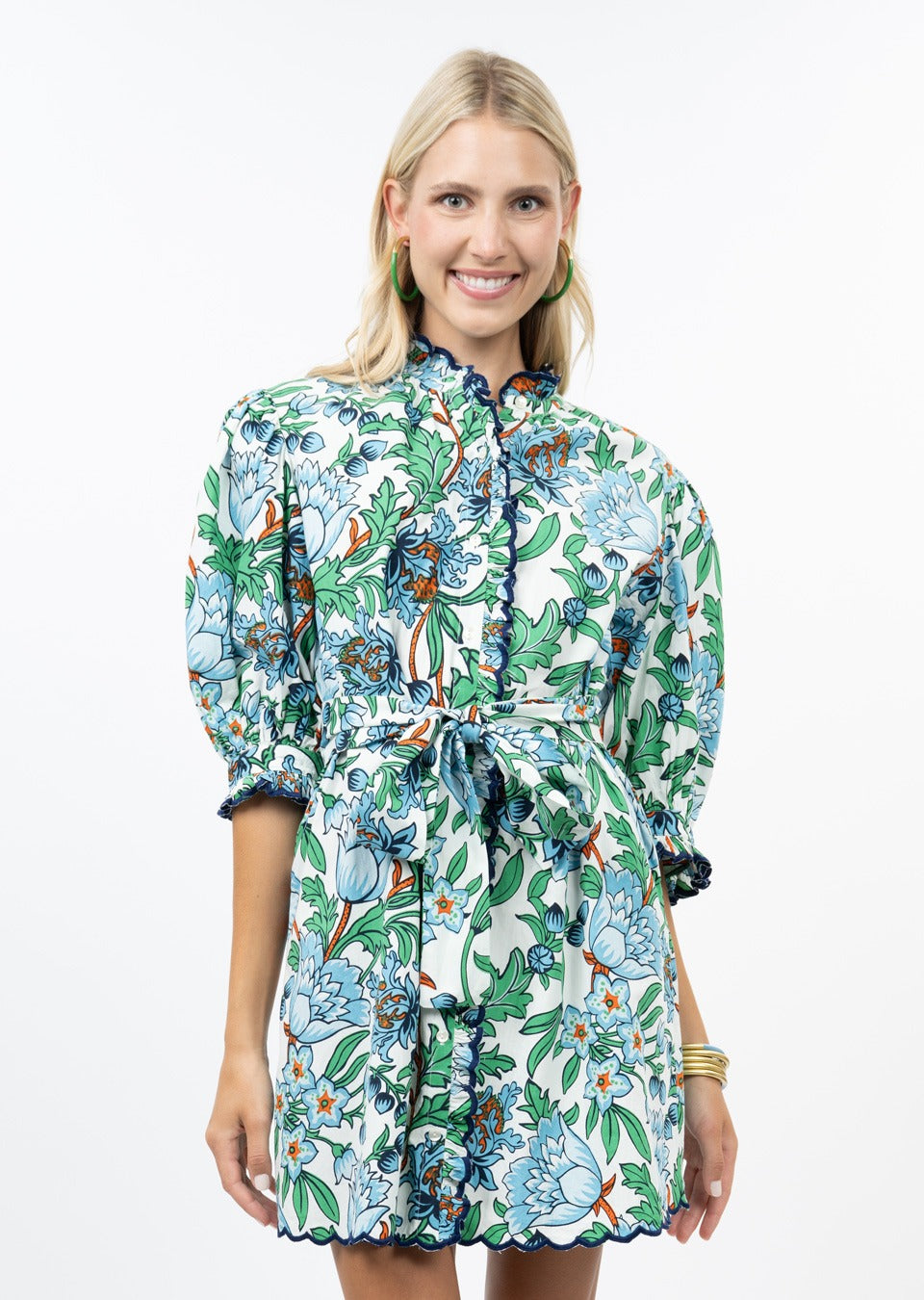 Scallop Front Dress (Blue)