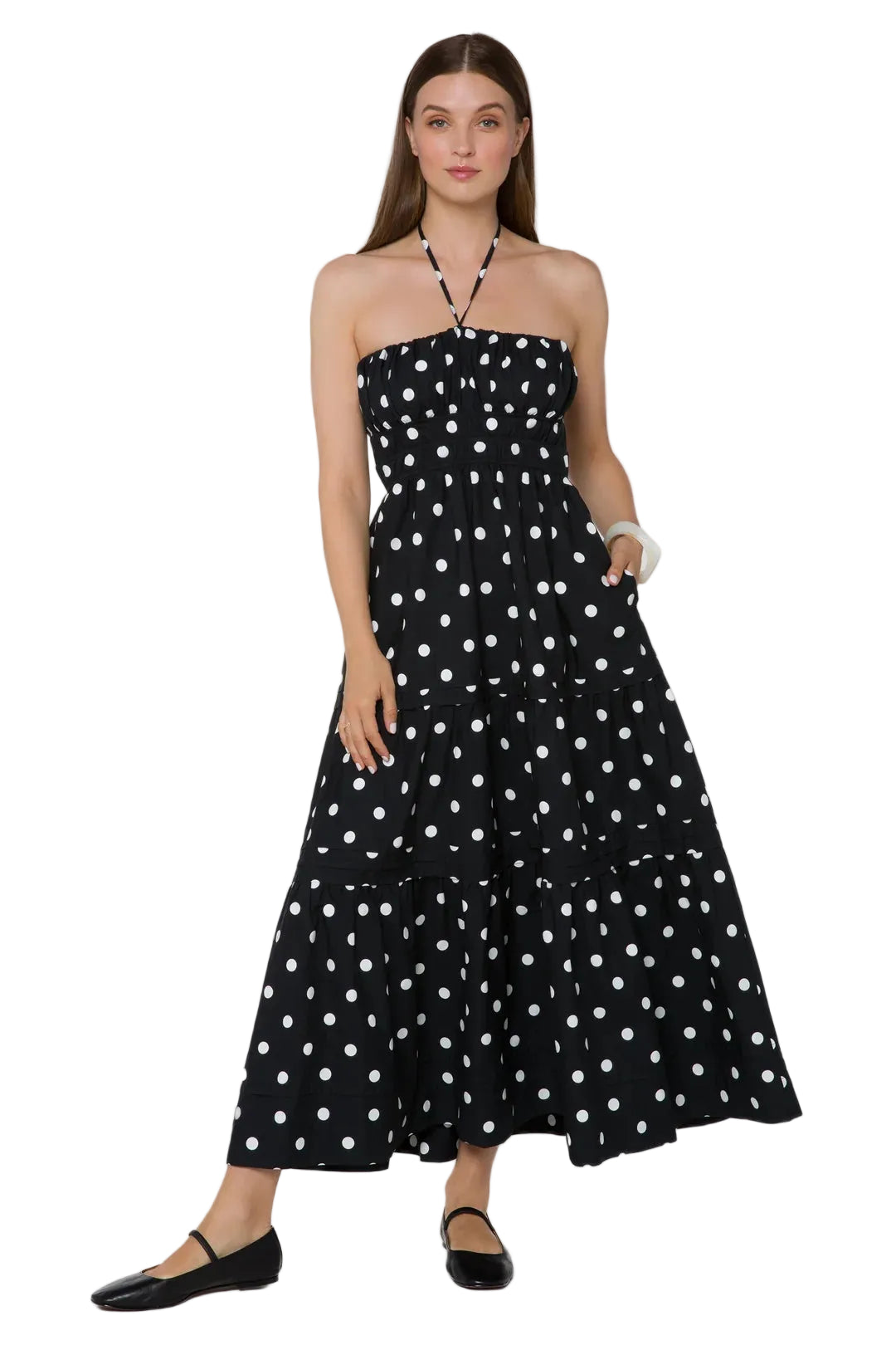 Lancia Dress (Black White Dots)
