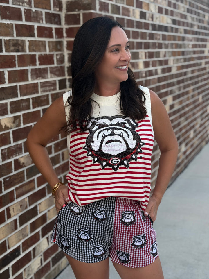 UGA Mascot Striped Knit Tank