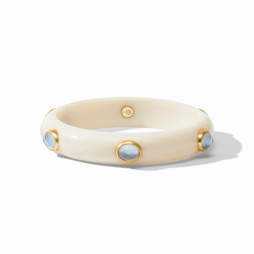 Carnaby Stone Bangle (Iridescent Chalcedony Blue)