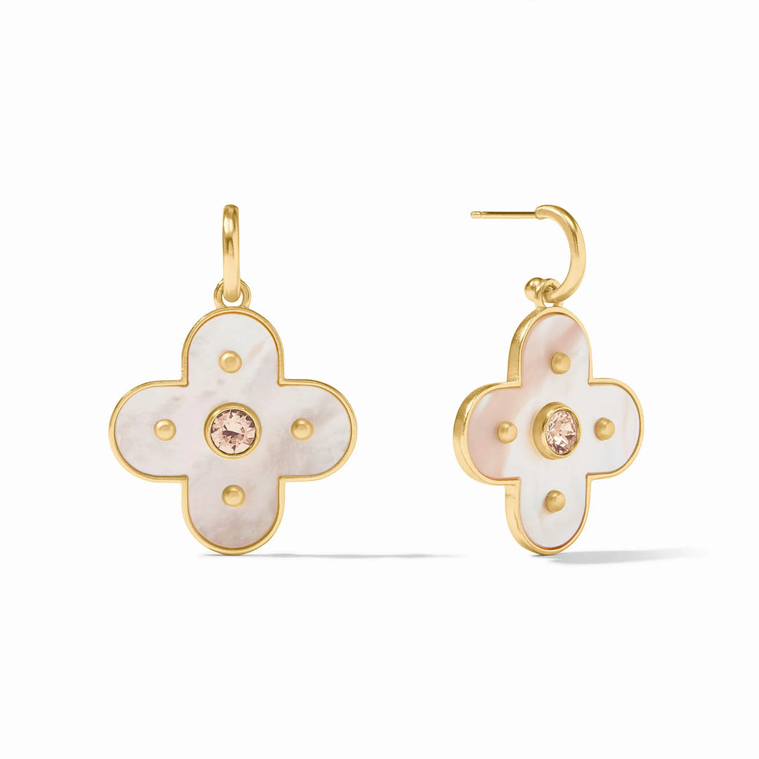 Colette Statement Hoop &amp; Charm Earring (Champagne)
