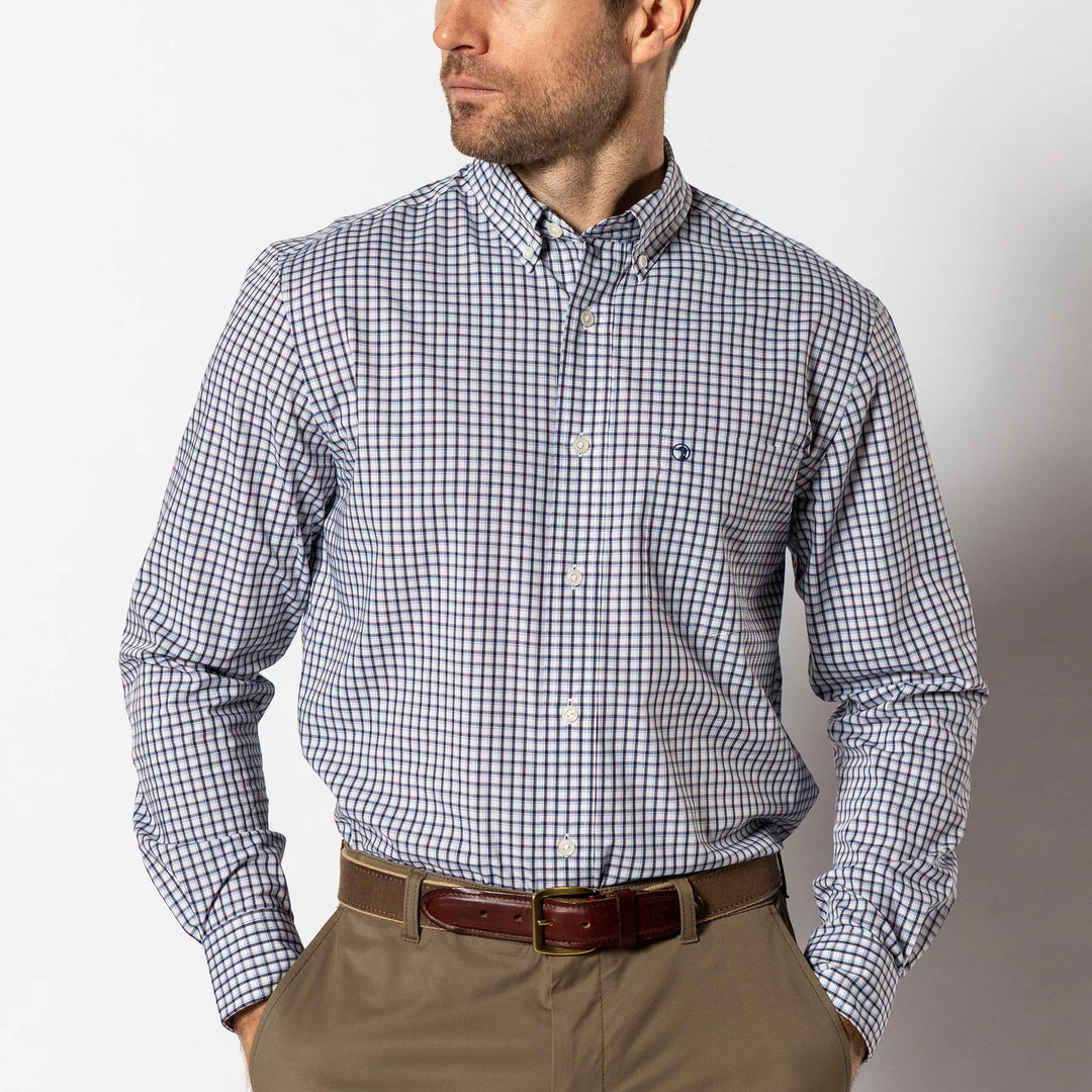 Performance Poplin Sport Shirt Bryant Plaid (Beacon Blue)
