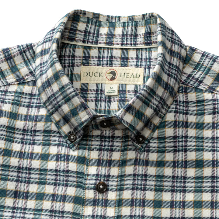 Cotton Flannel Sport Shirt Radcliffe Plaid  (Windblown Sky)