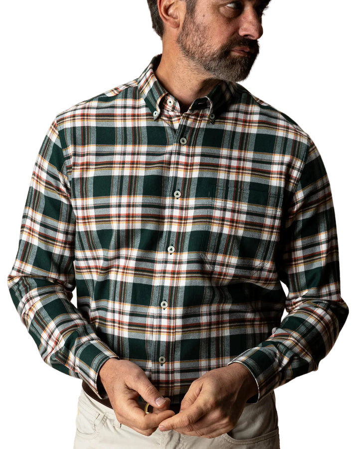 Cotton Flannel Sport Shirt Pinewell Plaid  (Pine Grove)