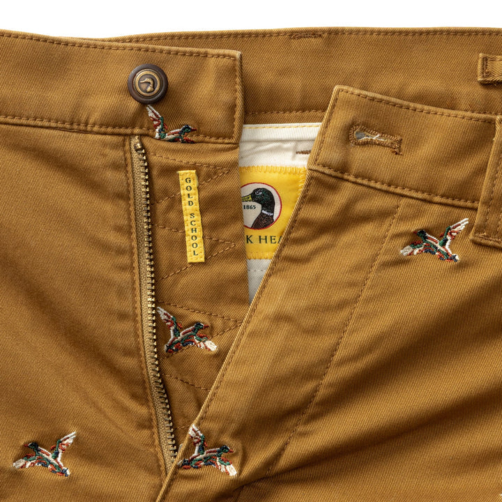 Classic Fit Gold School Chino  (Bronze Brown Emb)