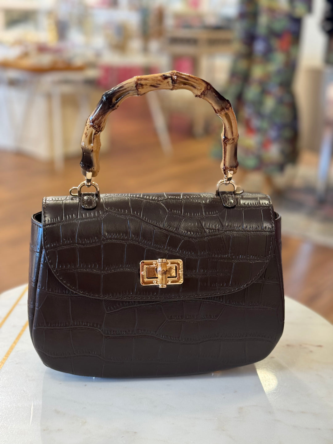 Chloe Handbag (Chocolate Croc)