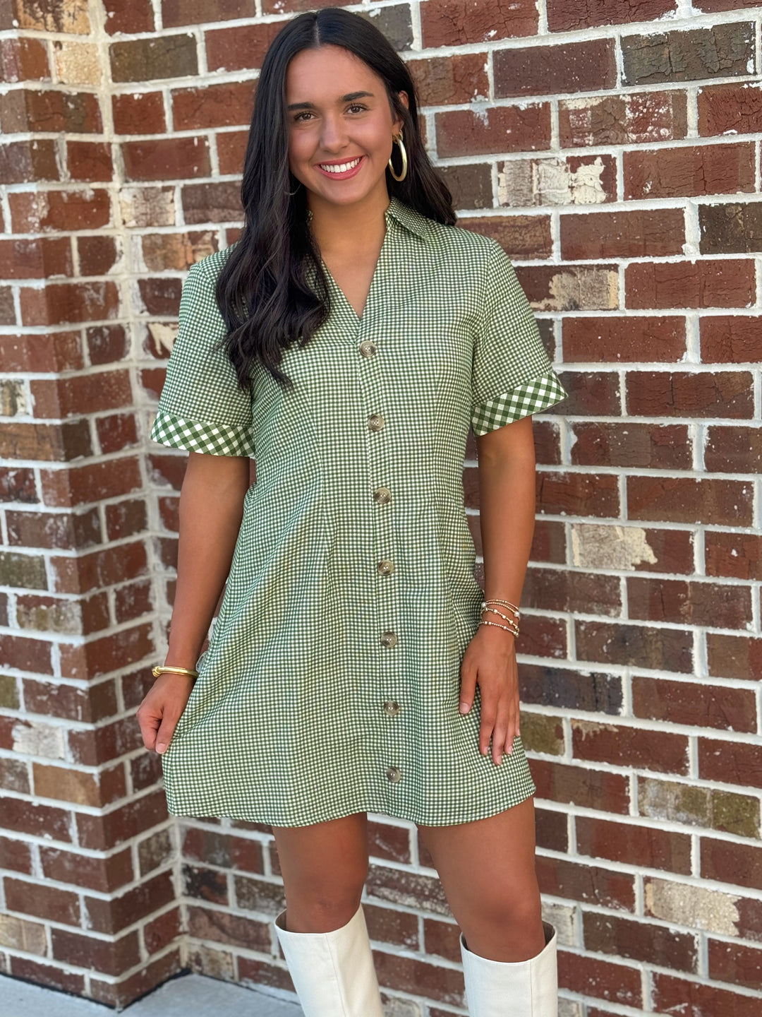 Drew Dress (Hunter Plaid)
