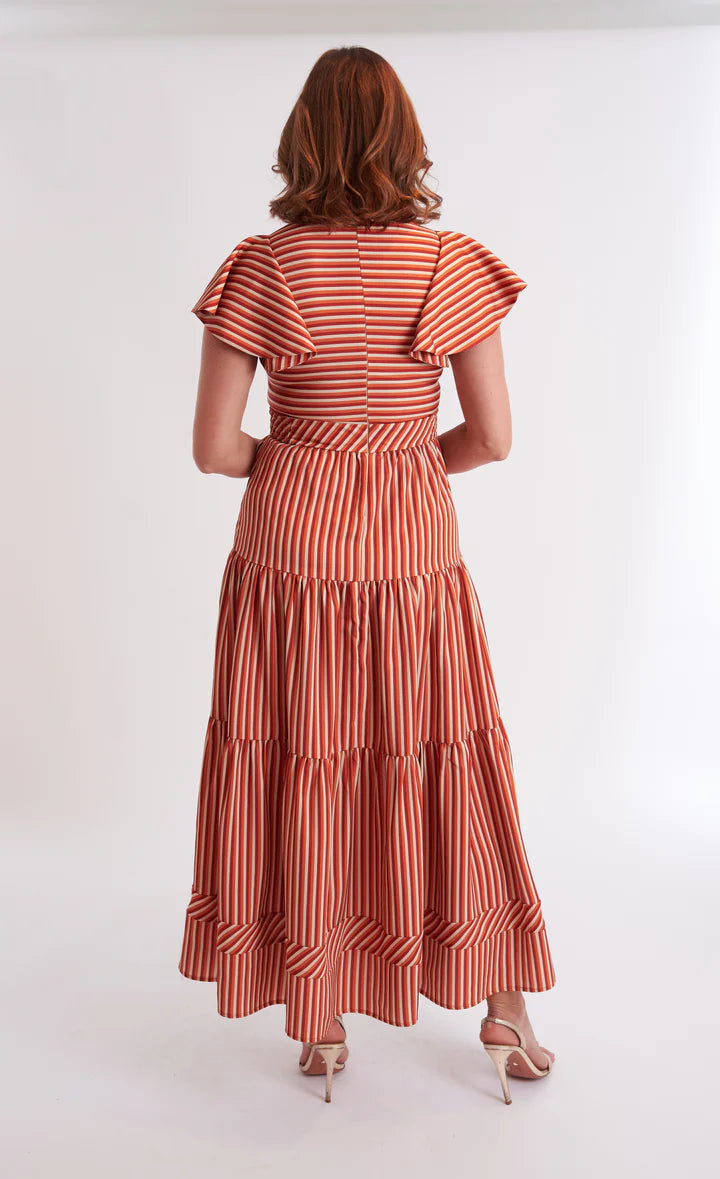 Doon Dress (Terracotta Stripe)