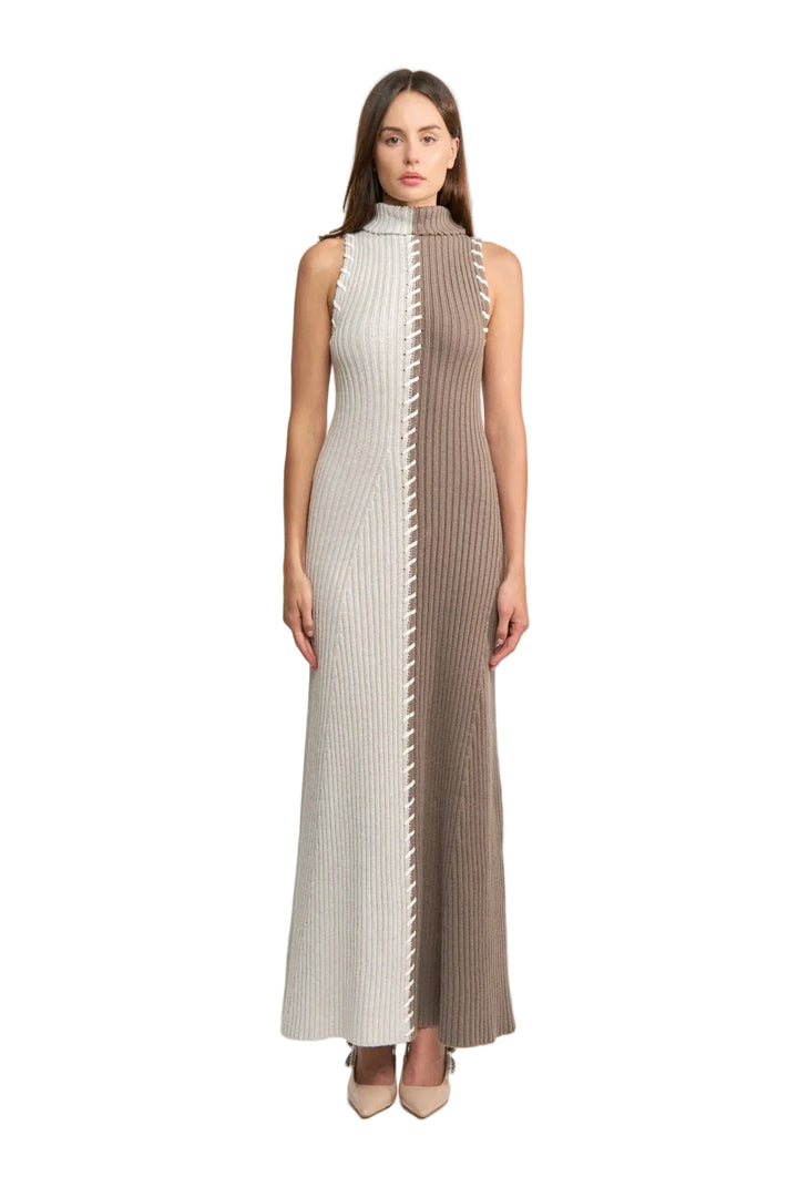 Tori Midi Knit Dress (Dark Brown Taupe)