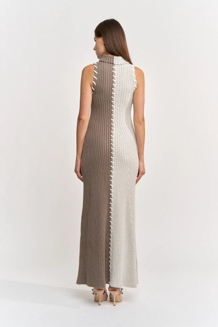 Tori Midi Knit Dress (Dark Brown Taupe)