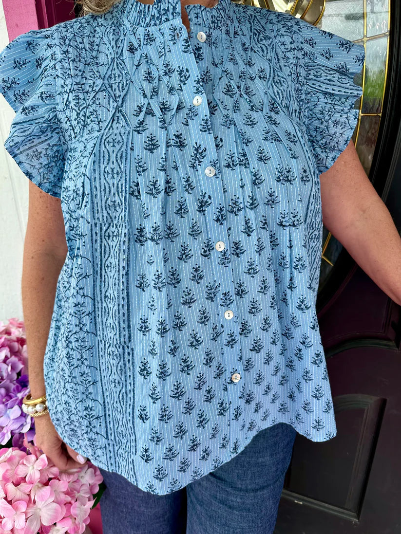 Blocked in Blue Top (Blue)