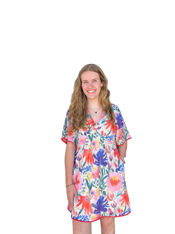 V-Neck Dress (Artist Garden)