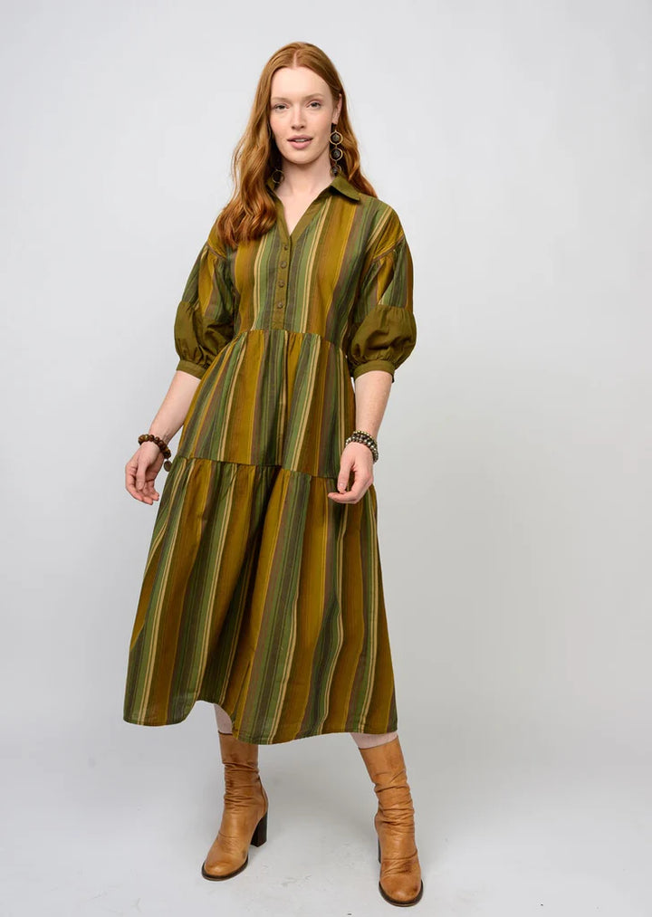 Variegated Stripe Dress (Green)