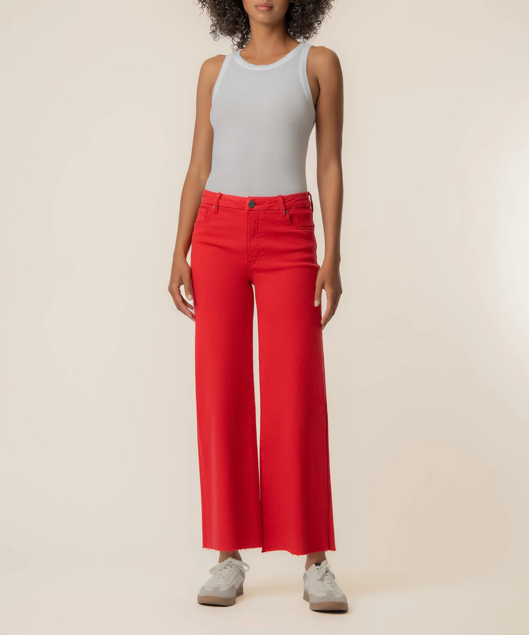 Meg High Rise Wide Leg Raw Hem (Tomato)