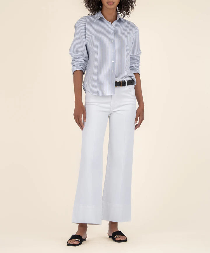 Meg High Rise Wide Hem Jean (Optic White)