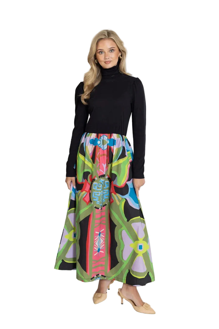 Mixed Media Turtle Neck Dress (Keaton)