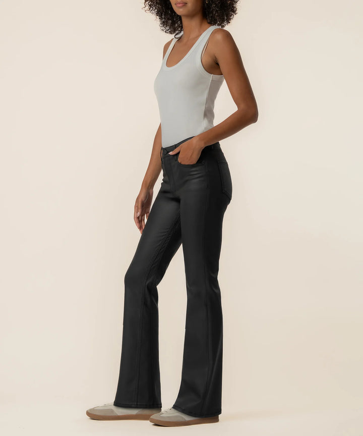 Kelly High Rise Kick Flare Inset Leg (Matte Black)