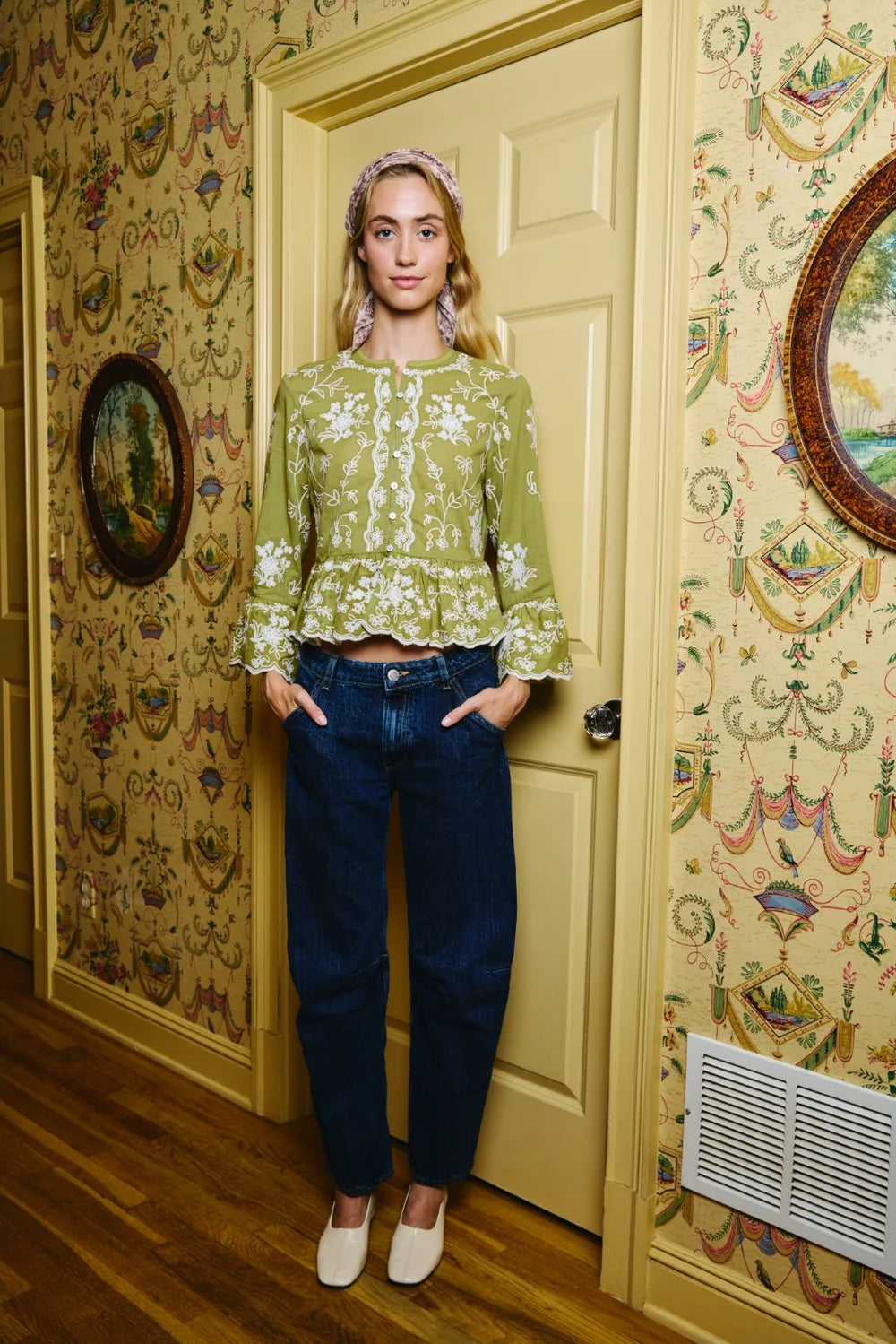 Ellianna Top (Amira Embroidery Olive)