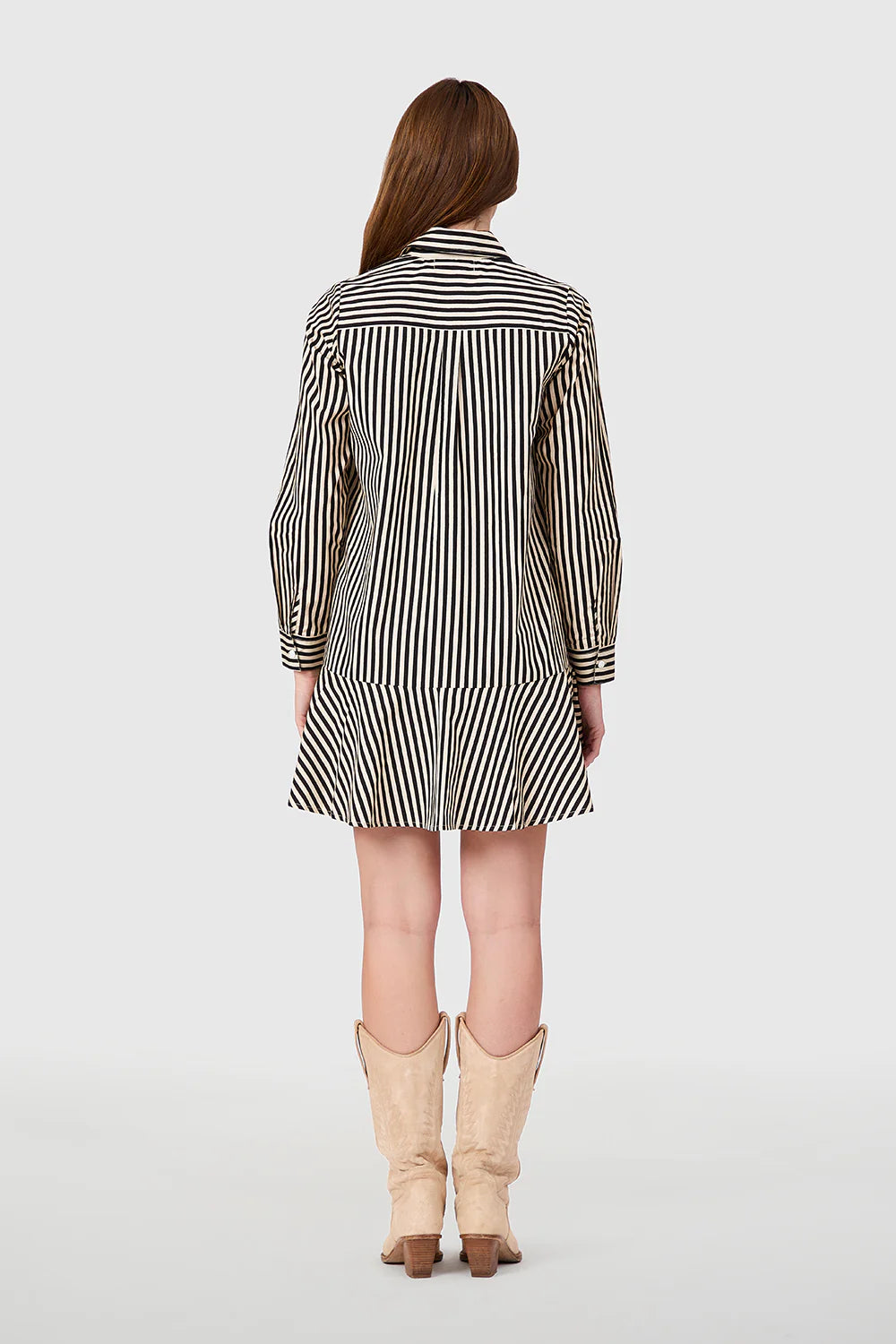 Polly Dress (Ganache Pinstripe)