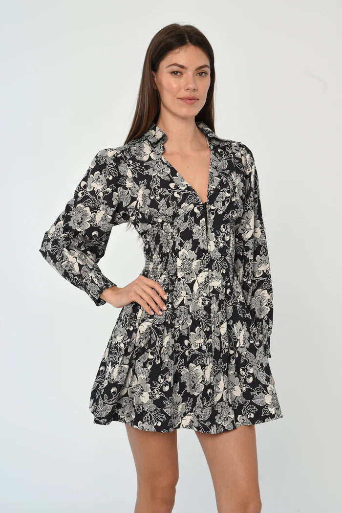 Gia Mini Dress (Moonlit Floral Print)
