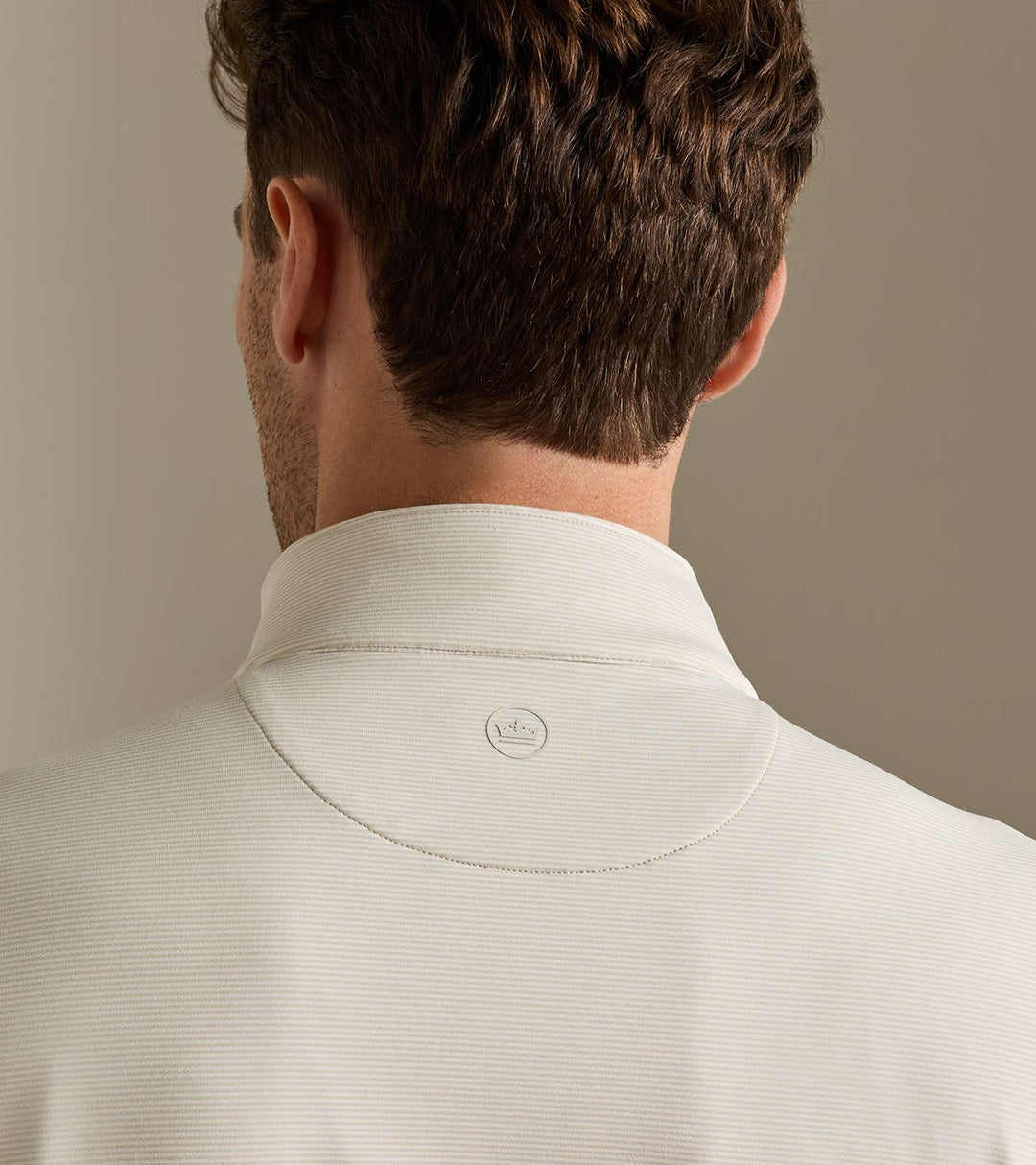 Perth Sugar Stripe Performance Quarter-Zip  (Stone)