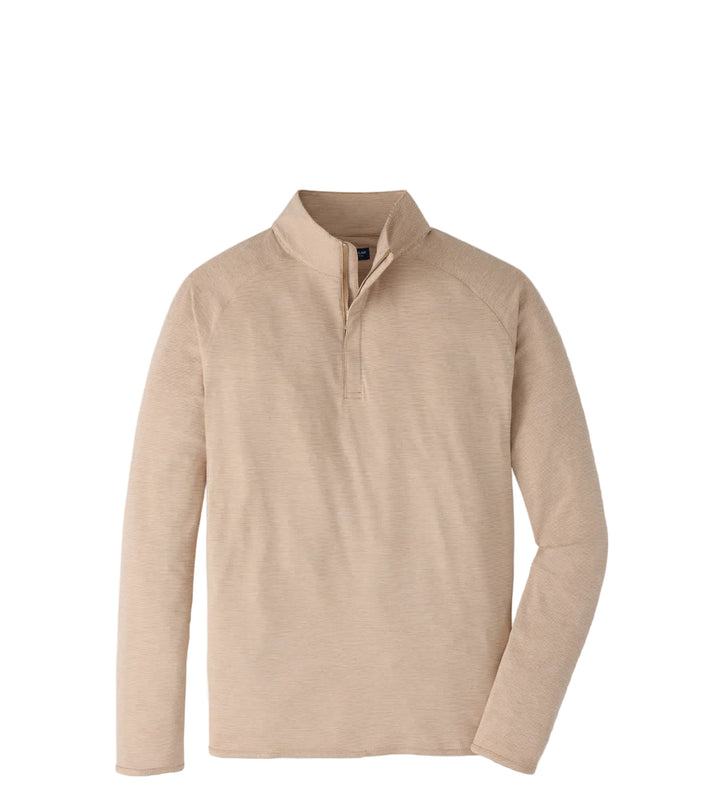 Stealth Stripe Performance Quarter-Zip  (Light Nutmeg)