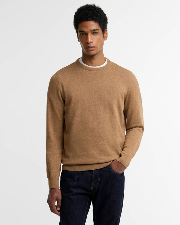 Pima Cotton Crew Neck Sweater (Sandstone)