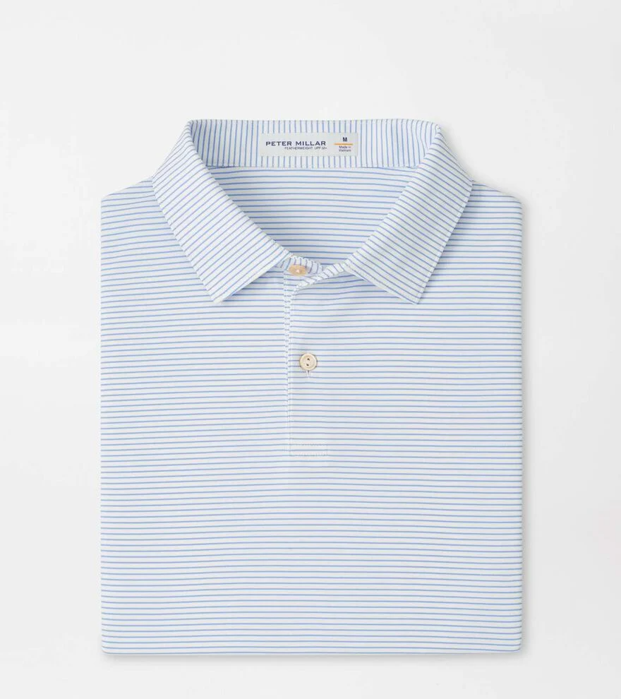 Featherweight Stripe Performance Polo (White)