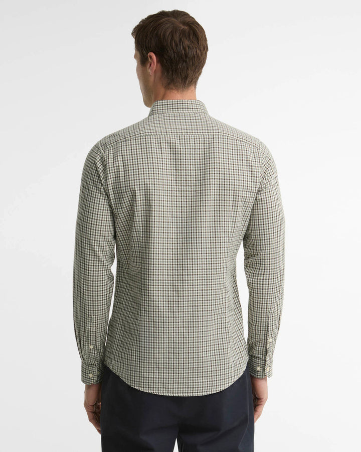 Padshaw Tailored Gingham Shirt (Olive)