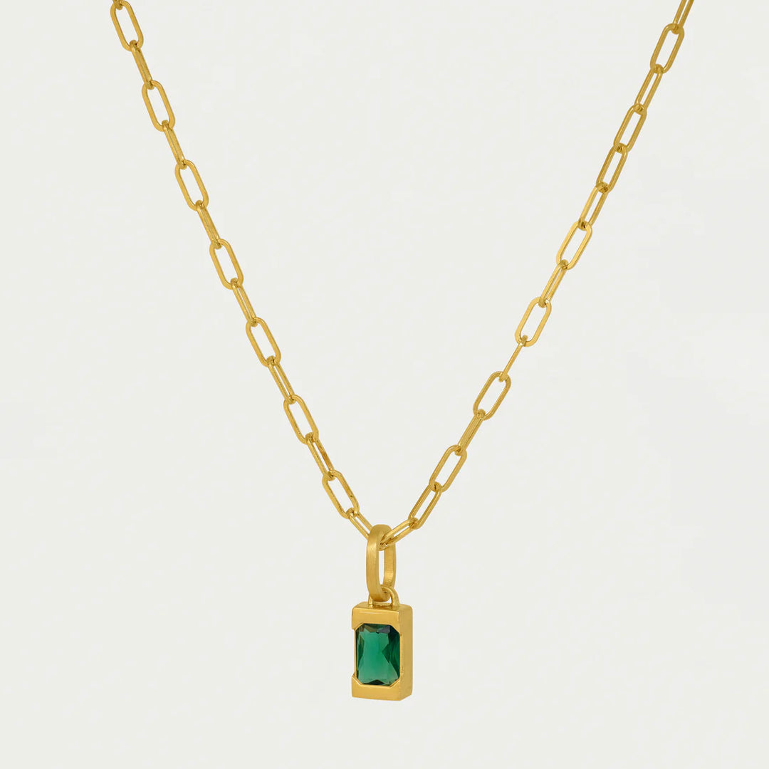 Baguette Birthstone Pendant (Emerald)