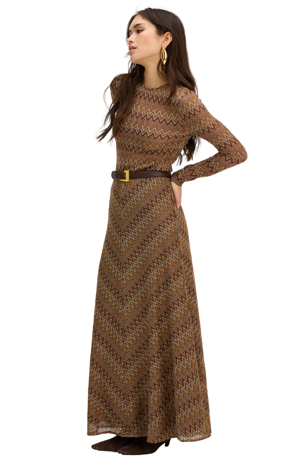 Noelle Top + Olive Skirt Set (Chestnut Multi)