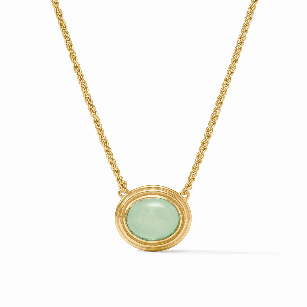 Portofino Solitaire Necklace (Aqua Jade)