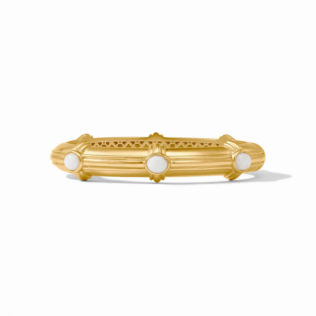 Portofino Stone Hinge Bangle (White Jade)