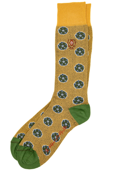 Floral Pima Sock (Pineapple)