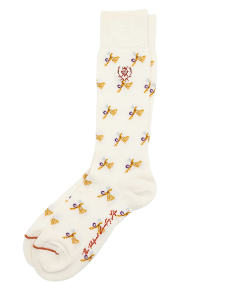 Fishing Fly Peruvian Sock (Cream)