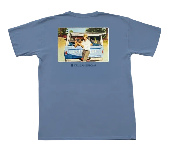 Vintage Buck Tee (Blue)