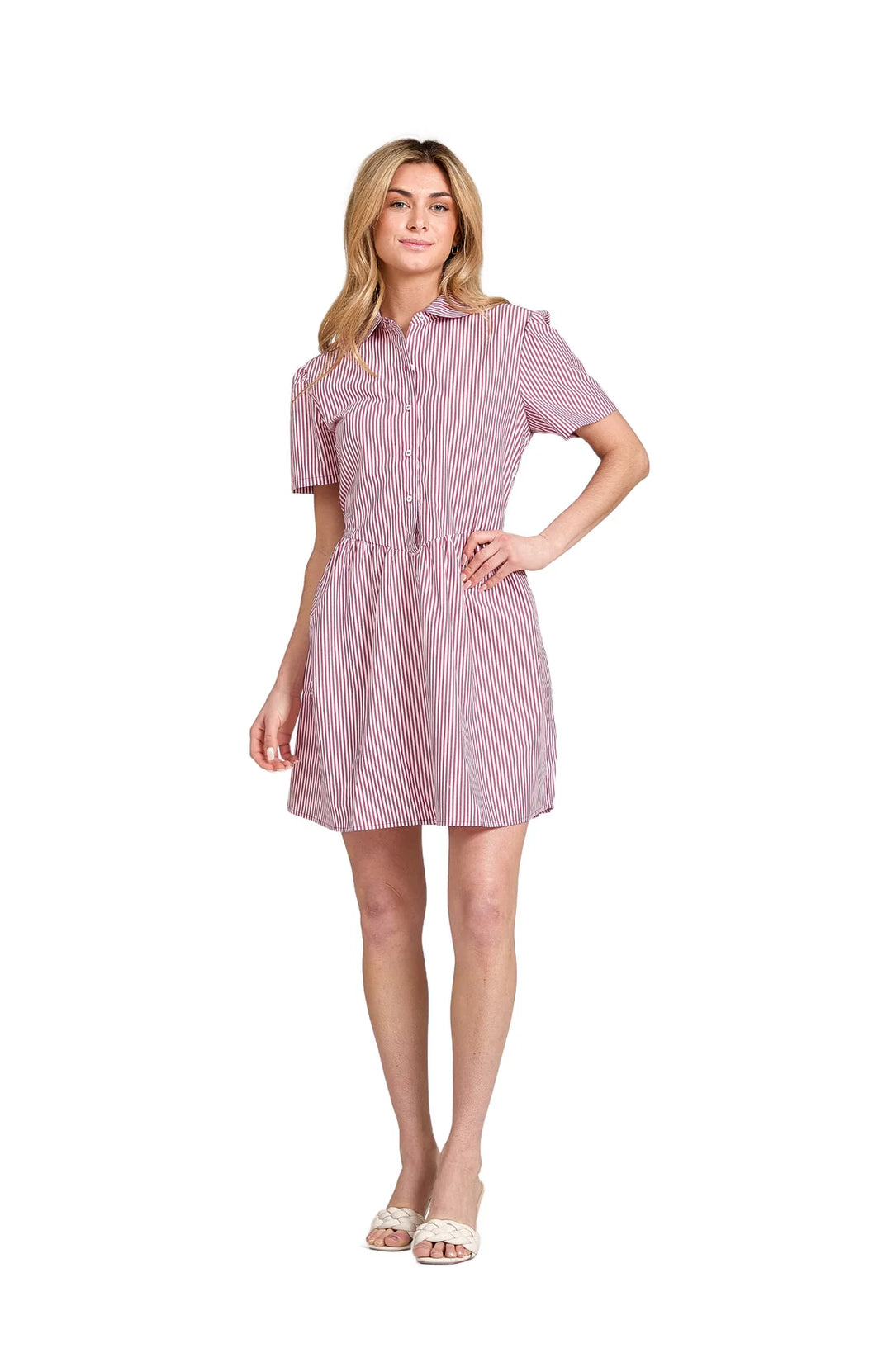 Autumn Dress (Berry Stripe)